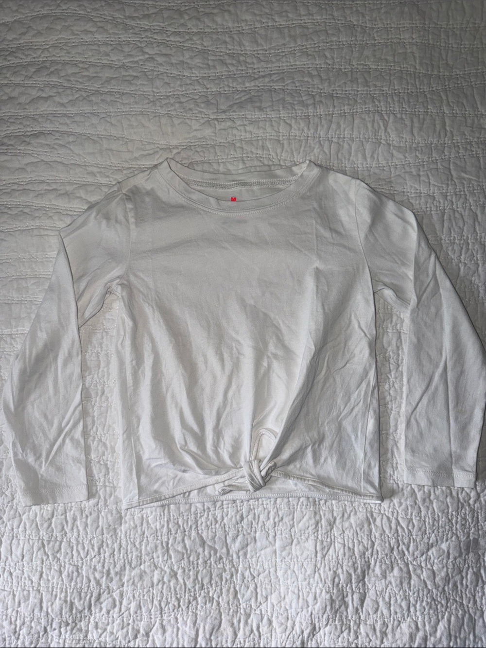 Crewcuts girls’ white long sleep T-shirt with front tie